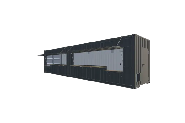 40 Fuß HighCube Kiosk Container - Foto Screenshot - Vorne Rechts